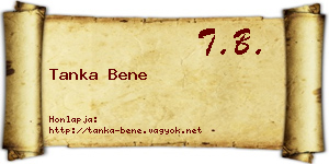 Tanka Bene névjegykártya